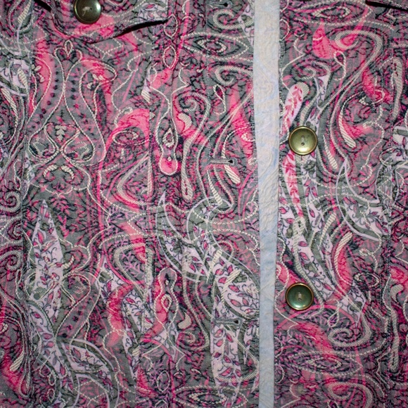 Pink and gray paisley print jacket - Picture 3 of 4